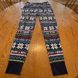 Hanna Andersson Festive Après Ski Fair Isle Nordic Print Pajama Pants Organic S
